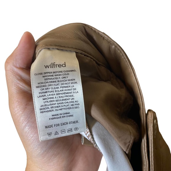 Wilfred The Melina Pant High-waisted Vegan Leather pants in Camel sz 8 - Picture 8 of 9